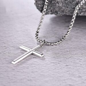 ✨New 925 Sterling Silver Cross with 24” Chain Necklace